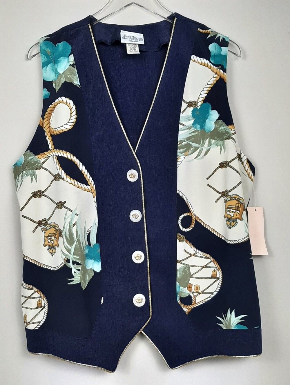 Vintage Jordana Collection Blue Vest Size XL